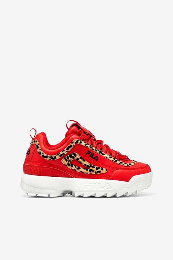 Fila Tenisky Damske Červené / Čierne / Biele - Disruptor 2 Leopard Vypredaj - Slovakia 94657-FWOK